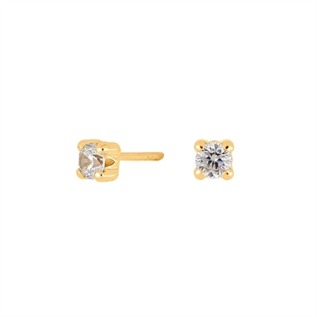 8kt. guld ørestikker med zirkonia 3mm